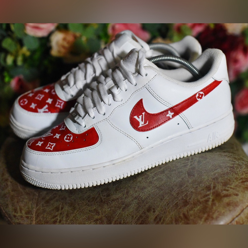 Nike Air Force 1 ‘07 Low White Custom Red